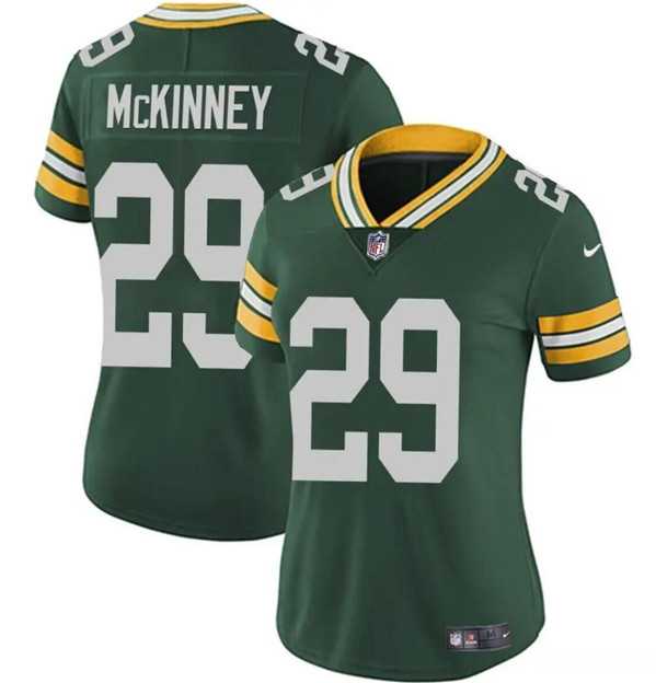 Womens Green Bay Packers #29 Xavier McKinney Green Vapor Limited Football Stitched Jersey Dzhi